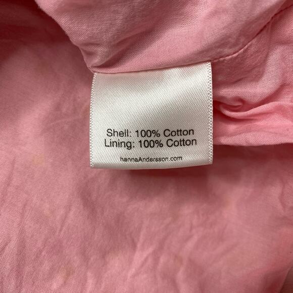 HANNA ANDERSSON Pink White Daisy Print Pocket Dress Size 120 6-7 Bell Sleeve - Picture 4 of 5